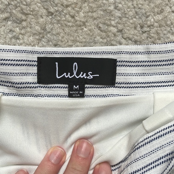 Lulus blue striped wrap flowy skirt - Picture 5 of 6